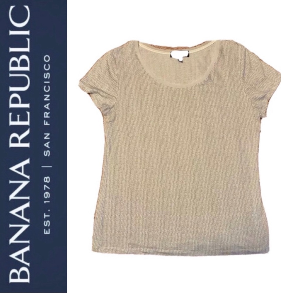 Banana Republic Herringbone Luxe Touch L Shirt
